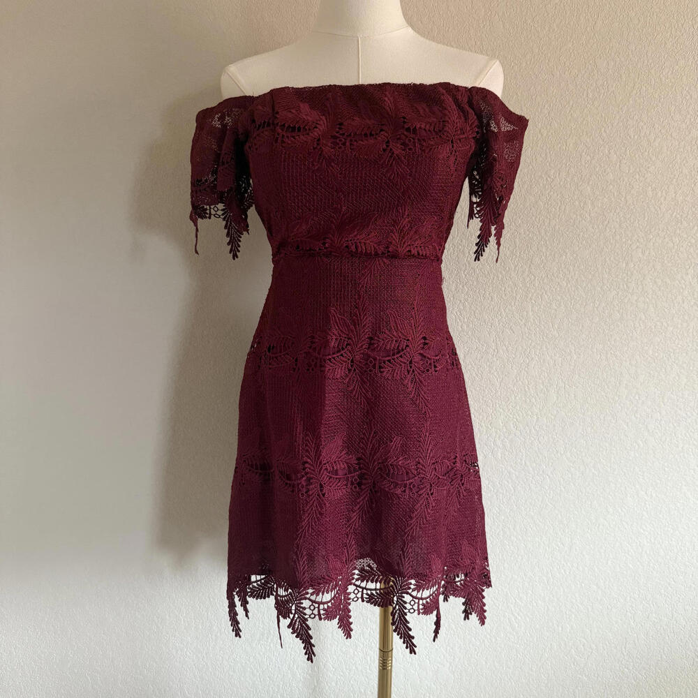 ASTR the label Burgundy Lace Dress size S